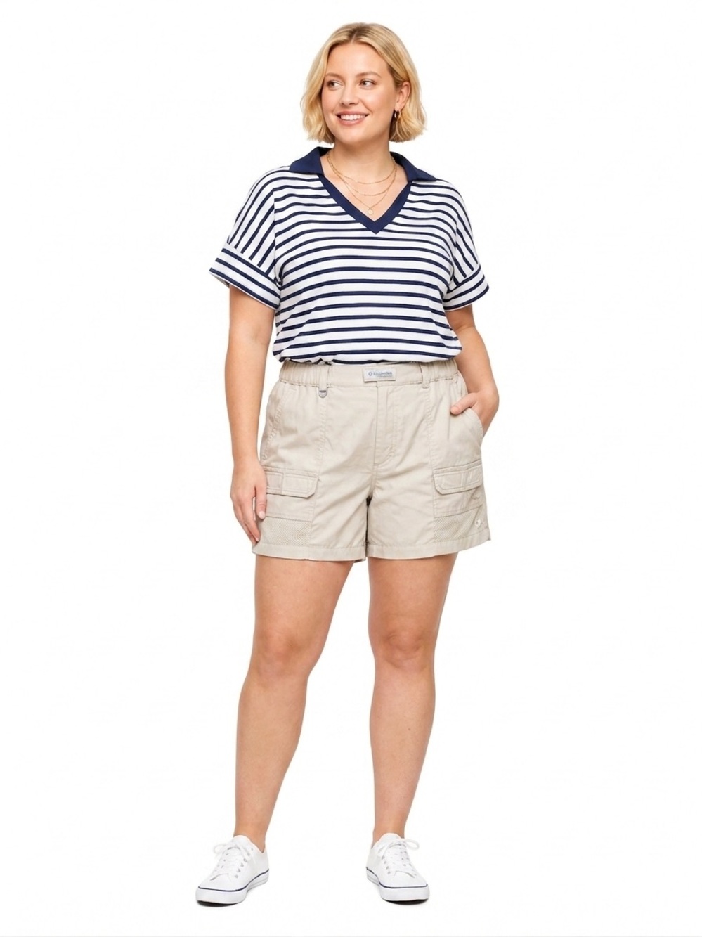 Colombia Sportswear Casual Cargo Pull-On Shorts in Beige Plus size